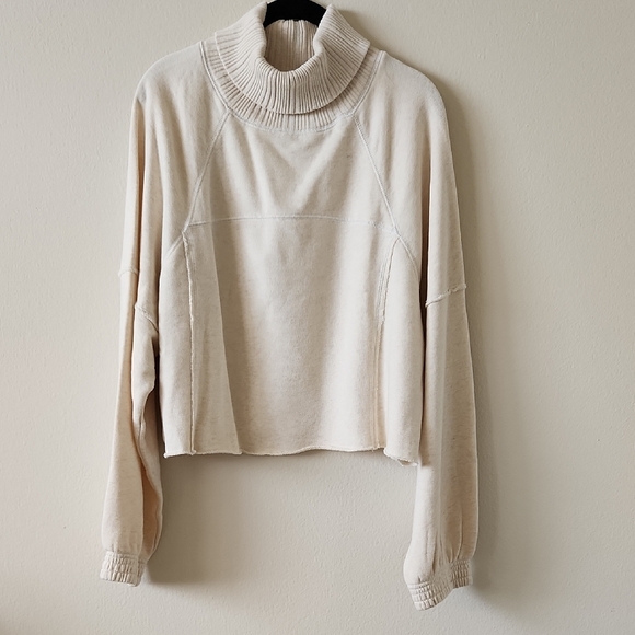 NWT - Aerie Cream Turtleneck Sweater + Trouser Sweatsuit - M - Picture 4 of 7